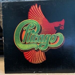 Columbia Vinyl Record with Red and Green Design